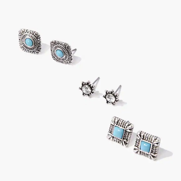 BRAND NEW Burnished Stud Earrings Set - Picture 1 of 1